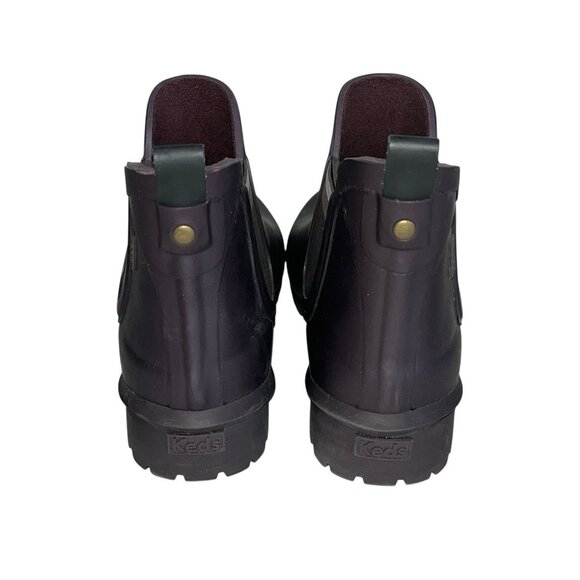 Keds Waterproof Boots Womens 11 Rowan Rain Brown Rubber Pull On Shoes - Picture 5 of 8
